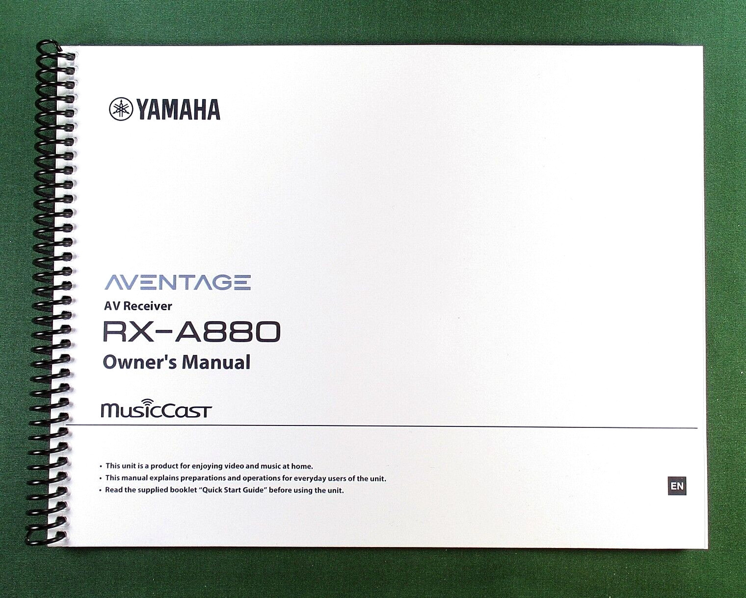 Yamaha RX-A880 Instruction Manual: Full Color 202 Pages & Protective Covers!