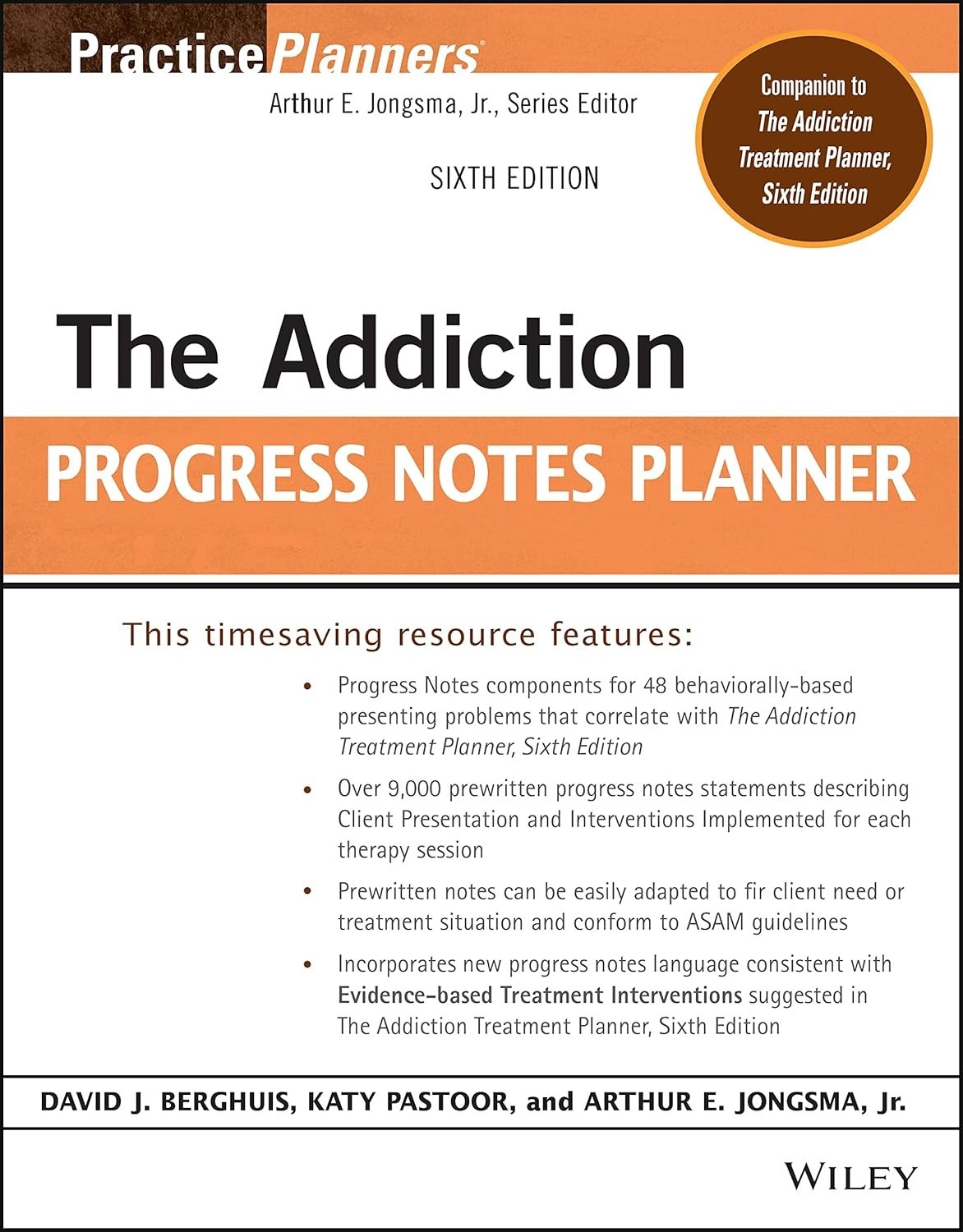 BRAND NEW The Addiction Progress Notes Planner 6th Edition Wiley Paperback