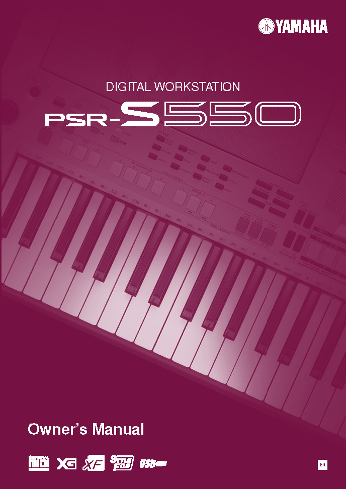 Yamaha PSR-S550 Instruction Manual: 141 Pages & Protective Covers!