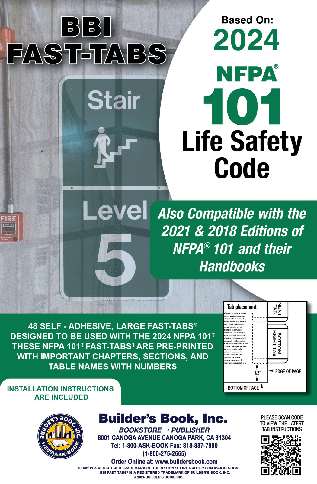 2024 Life Safety Code NFPA 101 Fast-Tabs – INDEX TABS ONLY