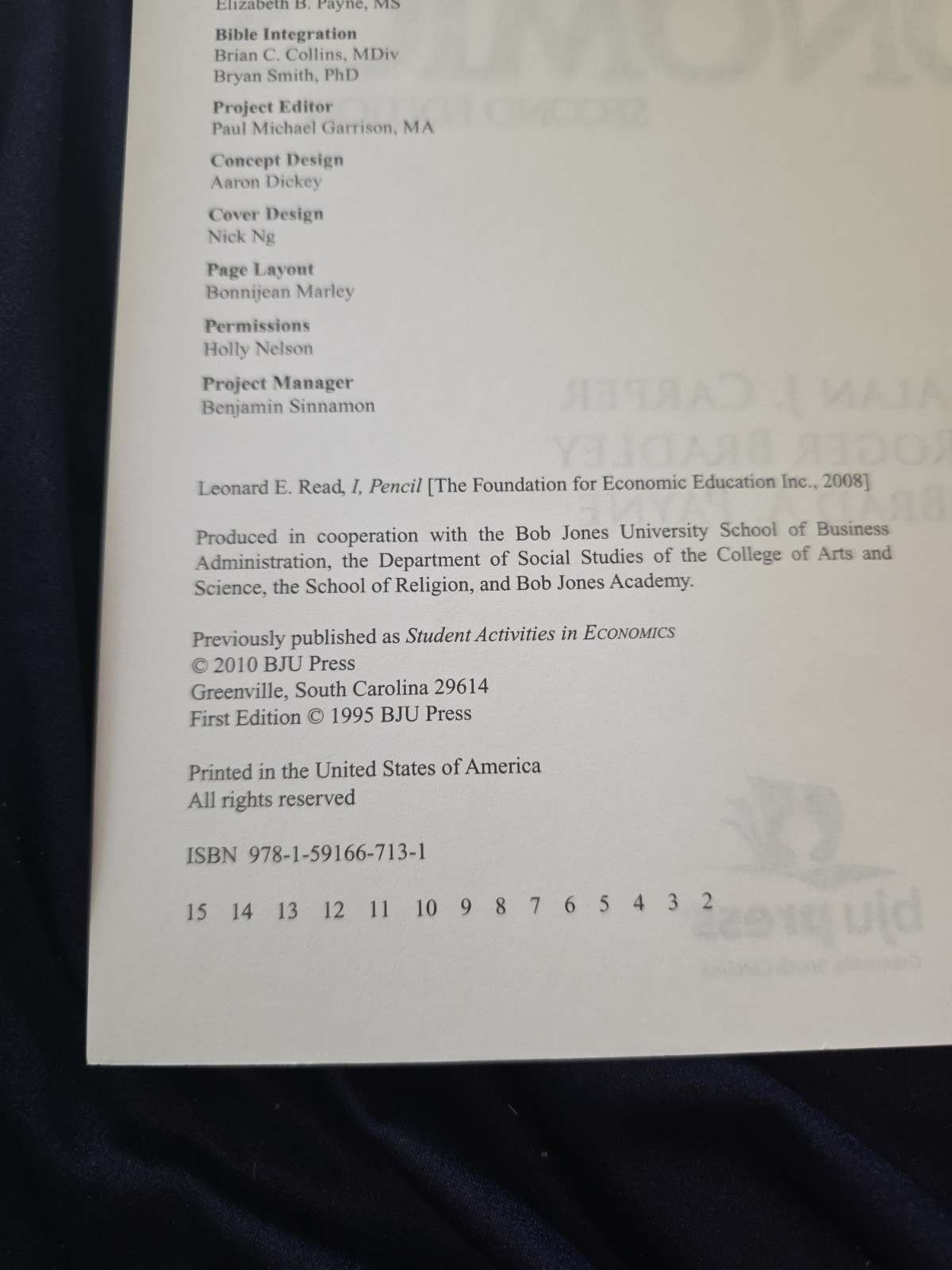 BJU Economics Student Activities Answer Key 2nd Edition Bob Jones