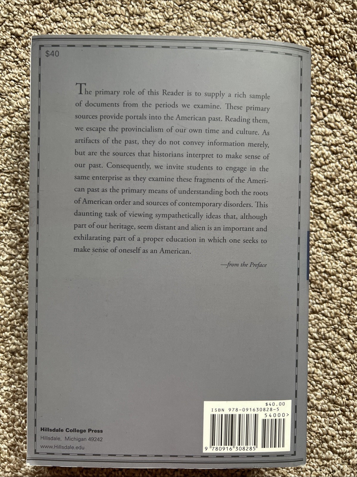 American Heritage: A Reader – paperback The Hillsdale College History Facult…
