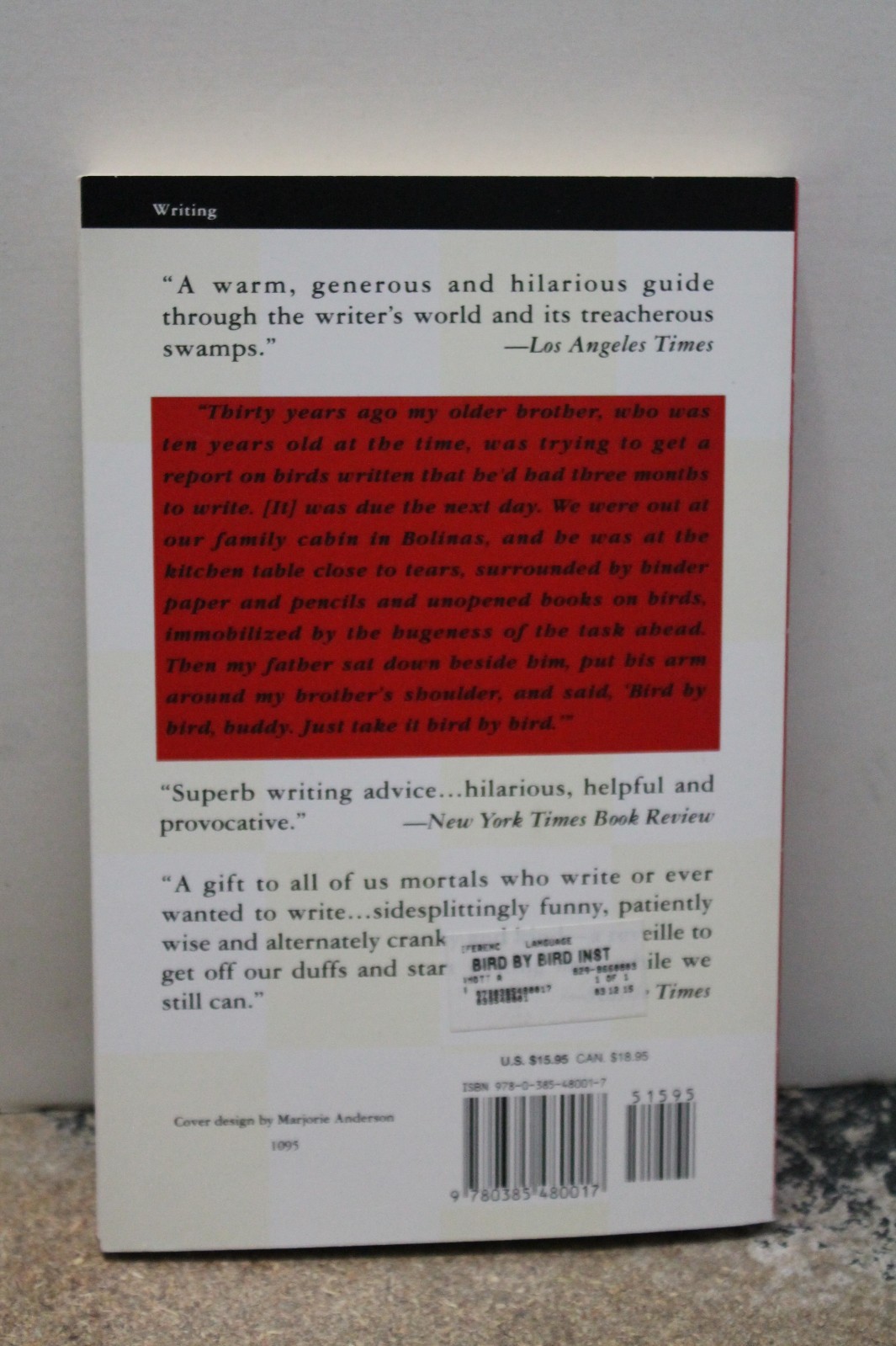Bird by Bird : Some Instructions on Writing and Life by Anne Lamott (1995, Trade